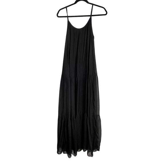 Bella Umbra Tiered Maxi Dress Womens M Silk Flowy Boho Going Out Casual Party - Picture 4 of 7